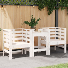 Berkfield Garden Chairs 2 pcs White 61.5x53x71 cm Solid Wood Pine