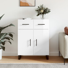 Berkfield Sideboard High Gloss White 69.5x34x90 cm Engineered Wood