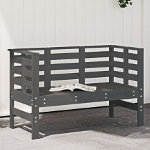 Berkfield Garden Bench Grey 111.5x53x71 cm Solid Wood Pine