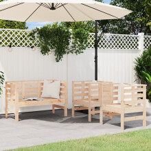 Berkfield 3 Piece Garden Lounge Set Solid Wood Pine