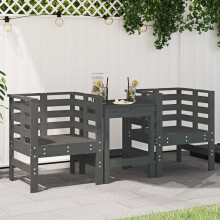 Berkfield Garden Chairs 2 pcs Grey 61.5x53x71 cm Solid Wood Pine