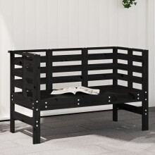 Berkfield Garden Bench Black 111.5x53x71 cm Solid Wood Pine