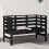 Berkfield Garden Bench Black 111.5x53x71 cm Solid Wood Pine 1