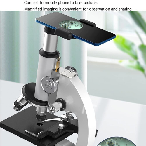 40X64000X Monocular Compound Microscope with Coarse and Fine Focus for Student Beginner Lab Science 2