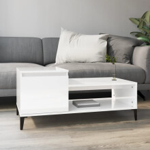Berkfield Coffee Table High Gloss White 100x50x45 cm Engineered Wood