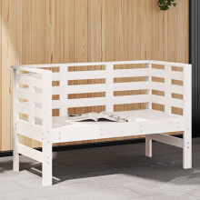 Berkfield Garden Bench White 111.5x53x71 cm Solid Wood Pine