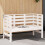 Berkfield Garden Bench White 111.5x53x71 cm Solid Wood Pine 1