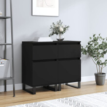 Berkfield Sideboards 2 pcs Black 40x35x70 cm Engineered Wood