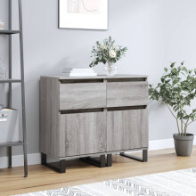 Berkfield Sideboards 2 pcs Grey Sonoma 40x35x70 cm Engineered Wood