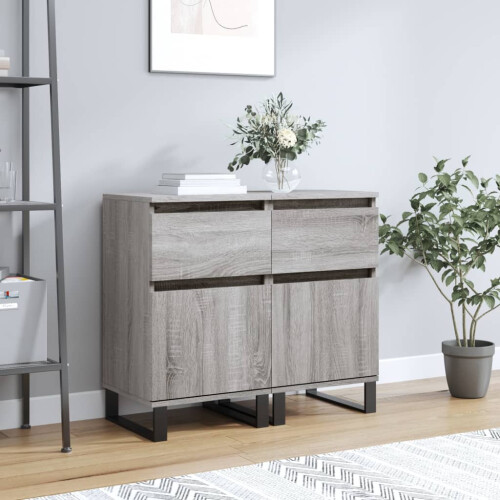 Berkfield Sideboards 2 pcs Grey Sonoma 40x35x70 cm Engineered Wood