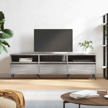 Berkfield TV Cabinet Grey Sonoma 150x30x44.5 cm Engineered Wood