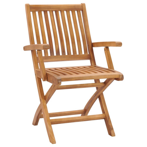 Berkfield Folding Garden Chairs 2 pcs Solid Teak Wood 1
