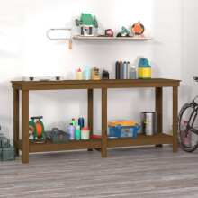Berkfield Work Bench Honey Brown 180x50x80 cm Solid Wood Pine