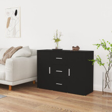 Berkfield Sideboard Black 91x29.5x65 cm Engineered Wood