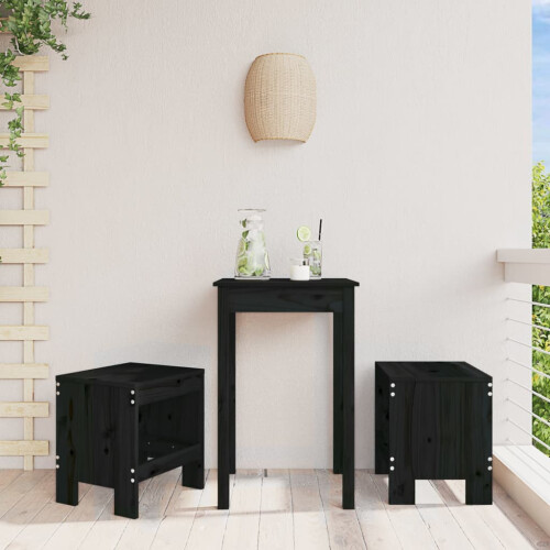 Berkfield Garden Stools 2 pcs Black 40x36x45 cm Solid Wood Pine