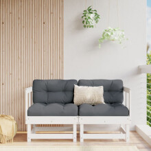Berkfield Garden Corner Sofas 2 pcs White Solid Wood Pine