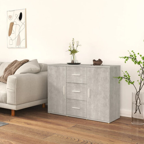 Berkfield Sideboard Concrete Grey 91x29.5x65 cm Engineered Wood