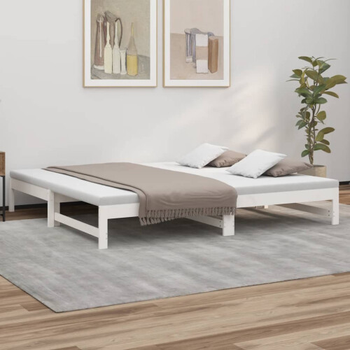 Berkfield Pull-out Day Bed without Mattress White 2x(100x200) cm