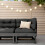 Berkfield Garden Corner Sofa Grey Solid Wood Pine 1