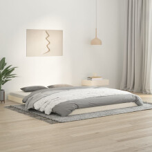 Berkfield Bed Frame without Mattress White 150x200 cm King Size  Solid Wood Pine