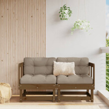 Berkfield Garden Corner Sofas 2 pcs Honey Brown Solid Wood Pine