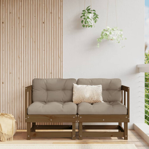 Berkfield Garden Corner Sofas 2 pcs Honey Brown Solid Wood Pine