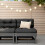 Berkfield Middle Sofa with Cushions Grey Solid Wood Pine 1