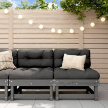 Berkfield Garden Middle Sofas 2 pcs Grey Solid Wood Pine