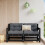 Berkfield Garden Corner Sofas 2 pcs Black Solid Wood Pine 1