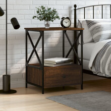Berkfield Bedside Table Brown Oak 50x41x65 cm Engineered Wood