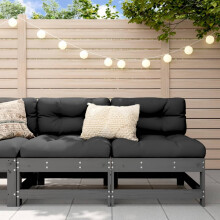 Berkfield Garden Middle Sofas 2 pcs Grey Solid Wood Pine