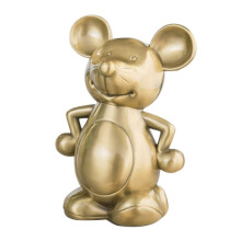 Bronze Metal Mouse Piggy Bank Cute Animal Coin Bank for Kids Durable Craft Home Decor Gift