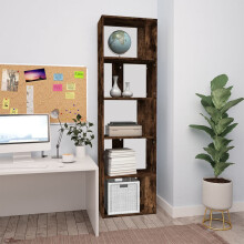 Berkfield Book Cabinet Smoked Oak 45x24x160 cm Engineered Wood