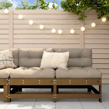 Berkfield Garden Middle Sofas 2 pcs Honey Brown Solid Wood Pine