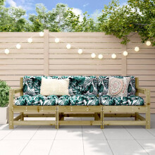 Berkfield 3 Piece Garden Lounge Set Impregnated Wood Pine
