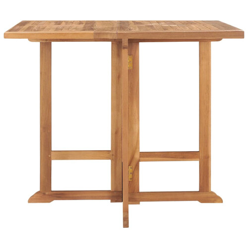 Berkfield Folding Garden Dining Table 90x90x75 cm Solid Teak Wood 1