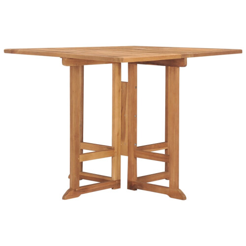 Berkfield Folding Garden Dining Table 90x90x75 cm Solid Teak Wood 2