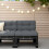 Berkfield Garden Middle Sofa Black Solid Wood Pine 1
