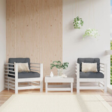 Berkfield Garden Chairs 2 pcs White Solid Wood Pine