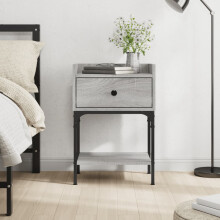 Berkfield Bedside Table Grey Sonoma 40.5x31x60 cm Engineered Wood