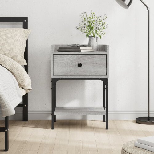 Berkfield Bedside Table Grey Sonoma 40.5x31x60 cm Engineered Wood