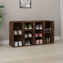 Berkfield Shoe Bench Smoked Oak 103x30x55 cm Engineered Wood
