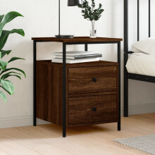 Berkfield Bedside Cabinet Brown Oak 44x45x60 cm Engineered Wood
