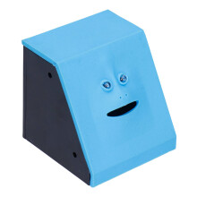 Electronic Coin Bank Blue Automatic Face Eating Money Saving Box Toy for Kids Educational Gift