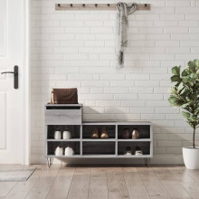 Berkfield Shoe Cabinet Grey Sonoma 102x36x60 cm Engineered Wood
