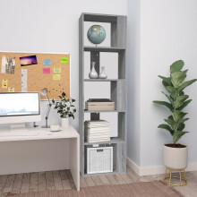 Berkfield Book Cabinet Grey Sonoma 45x24x160 cm Engineered Wood