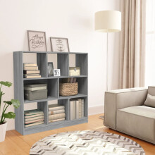 Berkfield Book Cabinet Grey Sonoma 97.5x29.5x100 cm Engineered Wood