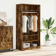 Berkfield Wardrobe Smoked Oak 100x50x200 cm Engineered Wood