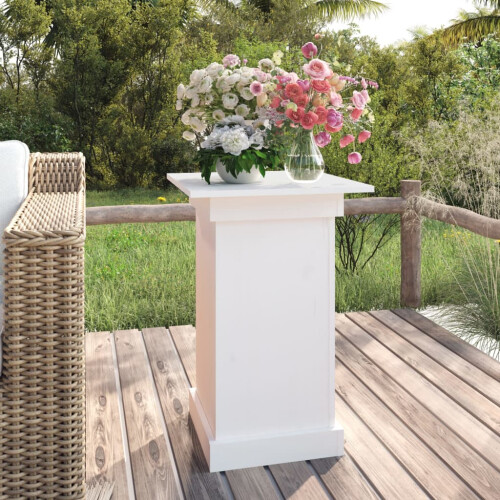 Berkfield Flower Stand White 40x40x60 cm Solid Wood Pine