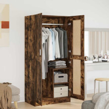 Berkfield Wardrobe Smoked Oak 82.5x51.5x180 cm Engineered Wood